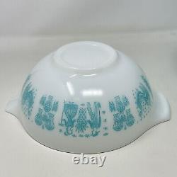 Pyrex Amish Butterprint Turquoise White Set of 4 Cinderella Nesting Mixing Bowls