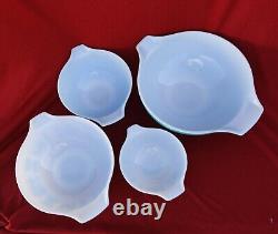 Pyrex Amish Turquoise Butterprint Cinderella Nesting Mixing Bowls Set of 4