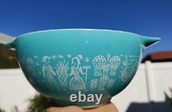 Pyrex Amish Turquoise Butterprint Cinderella Nesting Mixing Bowls Set of 4