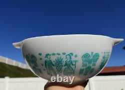 Pyrex Amish Turquoise Butterprint Cinderella Nesting Mixing Bowls Set of 4