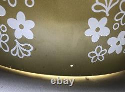 Pyrex BIG BERTHA 664 Crazy Daisy Spring Blossom Green 4 Qt Casserole withLid