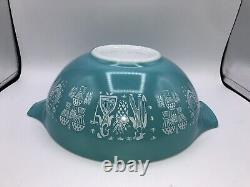 Pyrex Blue Amish Butterprint Nesting Mixing Bowls 441 442 443 444 Handles VGC