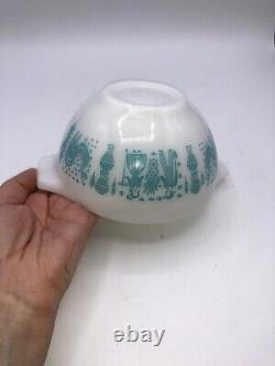 Pyrex Blue Amish Butterprint Nesting Mixing Bowls 441 442 443 444 Handles VGC