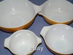 Pyrex Butterfly Gold 4 Cinderella Nesting Mixing Bowls 444/443/442/441