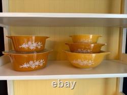 Pyrex Butterfly Gold Redesign Cinderella Bowls 441 442 443 + 474 475 Casseroles