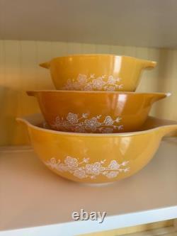 Pyrex Butterfly Gold Redesign Cinderella Bowls 441 442 443 + 474 475 Casseroles
