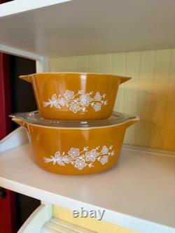 Pyrex Butterfly Gold Redesign Cinderella Bowls 441 442 443 + 474 475 Casseroles