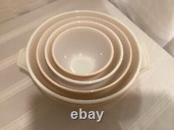 Pyrex Butterfly Gold White Nesting Mixing Bowls 401 402 403 404 Round withBonus