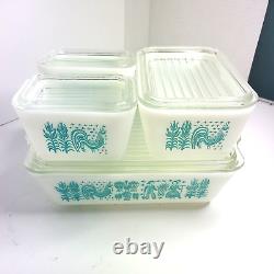 Pyrex Butterprint Amish Refrigerator Set 501, 502, 503 Milk glass with t