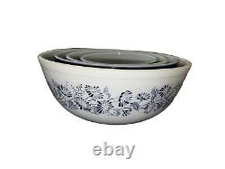 Pyrex Colonial Mist Mixing Bowls White Bowls 404, 402 Blue Bowls 401, 403 NEW