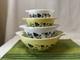Pyrex Complete Gooseberry Yellow & White Cinderella Nesting Bowl Set 441-444
