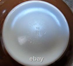 Pyrex Early American Brown White & Gold Set of 4 Graduated Cinderella Bowls MCM