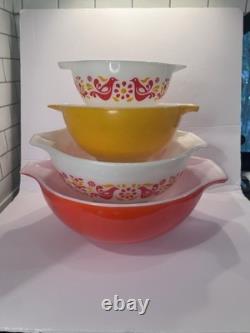Pyrex Friendship Nesting Cinderella Mixing Bowls Full Set 441, 442, 443 & 444