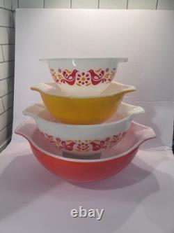 Pyrex Friendship Nesting Cinderella Mixing Bowls Full Set 441, 442, 443 & 444