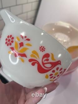 Pyrex Friendship Nesting Cinderella Mixing Bowls Full Set 441, 442, 443 & 444