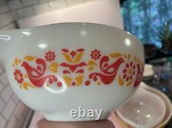 Pyrex Friendship Nesting Cinderella Mixing Bowls Full Set 441, 442, 443 & 444