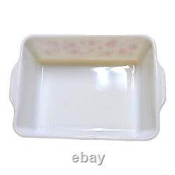 Pyrex Gooseberry Refrigerator Dish No. 503, 1.5 Quart White Pink vintage