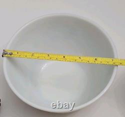 Pyrex Homestead Mixing Bowl Complete Set of 4 Tan & Blue Nesting 401 402 403 404