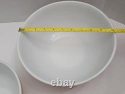 Pyrex Homestead Mixing Bowl Complete Set of 4 Tan & Blue Nesting 401 402 403 404