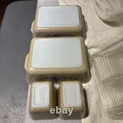 Pyrex Homestead Refrigerator Dish Complete set of 4 with Lids