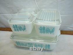 Pyrex Refrigerator Freezer Fridge Set Cinderella Casserole Amish Butterprint Lid