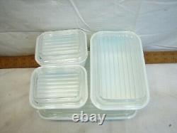 Pyrex Refrigerator Freezer Fridge Set Cinderella Casserole Amish Butterprint Lid