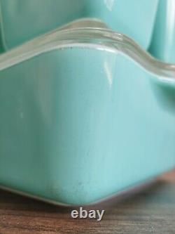 Pyrex Robins Egg Blue Turquoise Refrigerator Dish Set Fridgie Of 4 With Lids READ