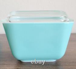 Pyrex Robins Egg Blue Turquoise Refrigerator Dish Set Fridgie Of 4 With Lids READ