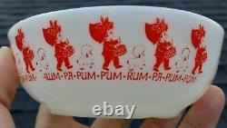 Pyrex Rum Pa Pum #708 SOUP CEREAL BERRY BOWL Christmas Drummer Boy SHEEP