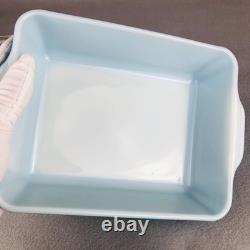 Pyrex Snowflake Garland Blue Refrigerator Set 503 502 501 Nesting Storage 1970s