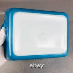 Pyrex Snowflake Garland Blue Refrigerator Set 503 502 501 Nesting Storage 1970s