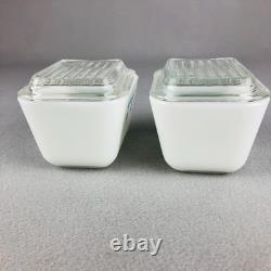 Pyrex Snowflake Garland Blue Refrigerator Set 503 502 501 Nesting Storage 1970s
