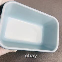 Pyrex Snowflake Garland Blue Refrigerator Set 503 502 501 Nesting Storage 1970s