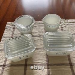 Pyrex Snowflake Riff S Sugar & Milk Pitcher Set White From Japan