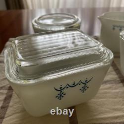 Pyrex Snowflake Riff S Sugar & Milk Pitcher Set White From Japan