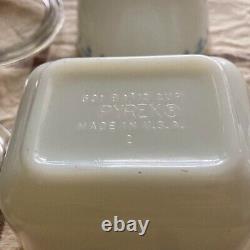 Pyrex Snowflake Riff S Sugar & Milk Pitcher Set White From Japan Used