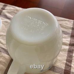 Pyrex Snowflake Riff S Sugar & Milk Pitcher Set White From Japan Used
