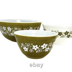 Pyrex Spring Blossom CRAZY DAISY Green 3-Piece Mixing Bowls