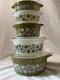 Pyrex Spring Blossom Round Casserole Set With Lids 471-475 10 Pieces