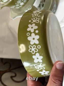 Pyrex Spring Blossom Round Casserole Set With Lids 471-475 10 pieces