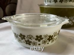 Pyrex Spring Blossom Round Casserole Set With Lids 471-475 10 pieces