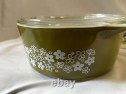 Pyrex Spring Blossom Round Casserole Set With Lids 471-475 10 pieces