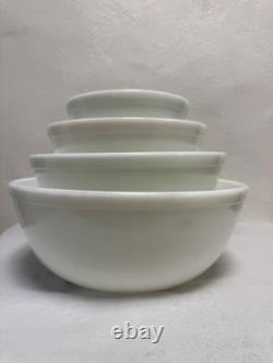 Pyrex True Opal White Nesting Mixing Bowl Unmarked Milk Glass No Pattern READ