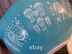 Pyrex Turquoise Amish Butterprint Cinderella Nesting Mixing Lot of 3 Set Bowls