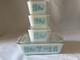 Pyrex Turquoise Amish Butterprint Lidded Refrigerator Dish Set Of 4 (8-pcs.)