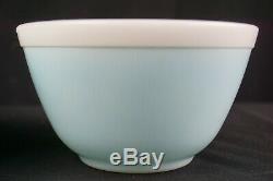 Pyrex Turquoise Blue Americana Mixing Bowls 402 &401, 1.5qt/pt Blue withWhite Rim