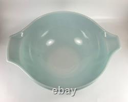 Pyrex Turquoise On White Amish Butterprint Cinderella Nesting Bowl Large 4Q 444