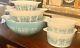 Pyrex Turquoise & White Amish Butterprint Cind. Nesting Bowls+2 Casserole-5 Total