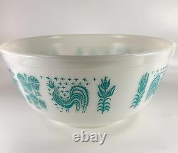 Pyrex White On Turquoise Amish Butterprint Mixing Bowl VTG 403 2 1/2 QT