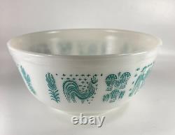 Pyrex White On Turquoise Amish Butterprint Mixing Bowl VTG 403 2 1/2 QT